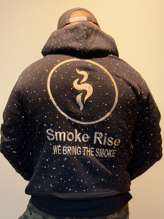 Diamond Studded Hoodie Black