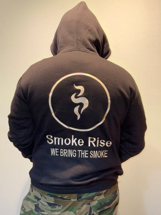 Long Sleeve Distressed "1968" Hoodie Black